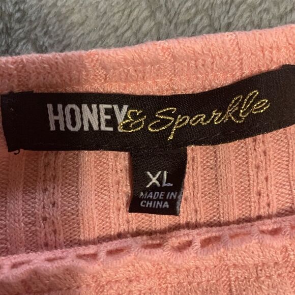 Honey & Sparkle dusty pink sweater with scalloped hem XL - Picture 6 of 7